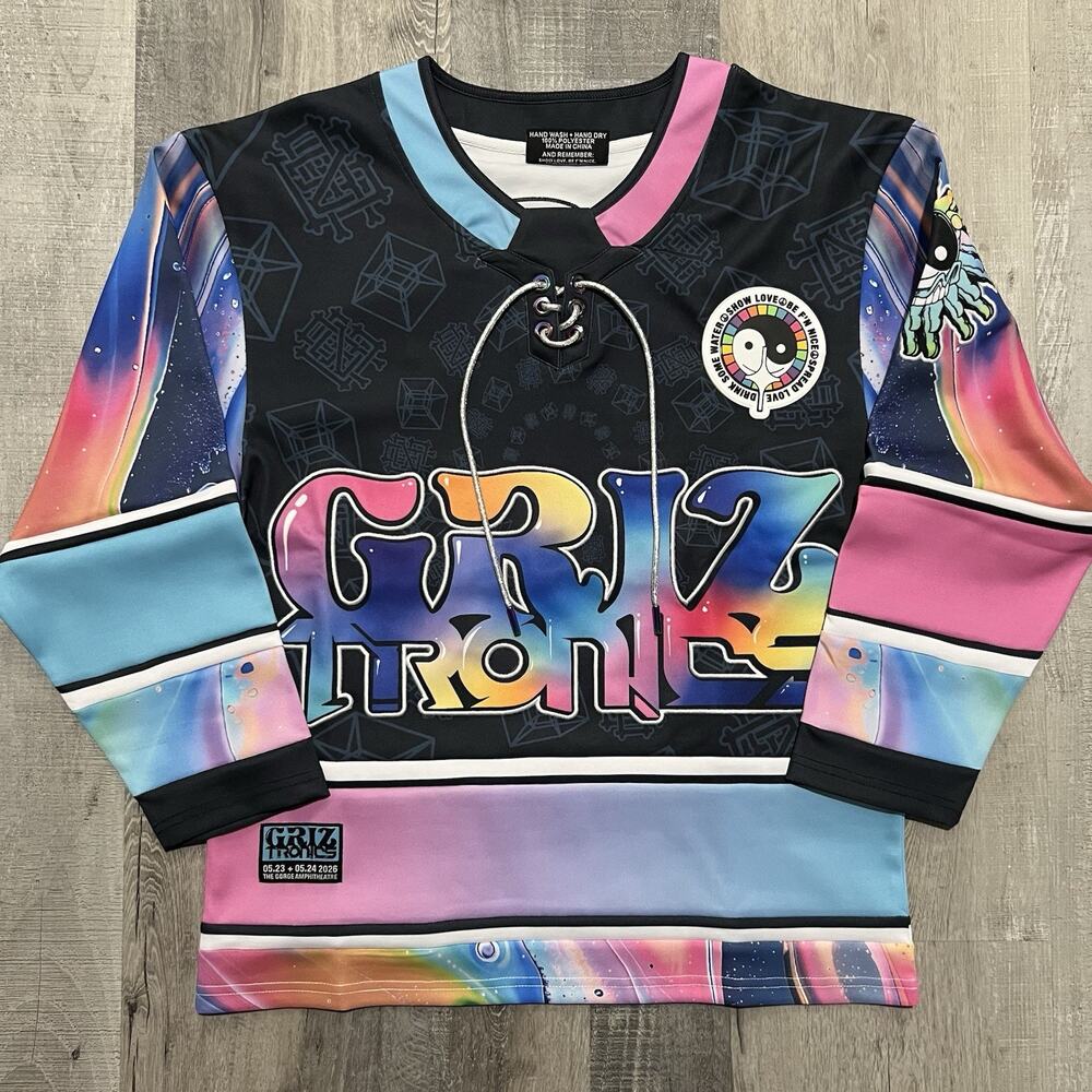 Griztronics At The Gorge EDM Jersey Griz Subtronics Hockey Size Small 2026 Merch